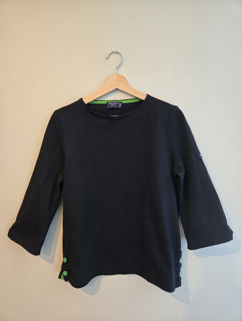 Saint James L’Atelier Cotton Knit Top US 10 Medium Made France Parisian - Picture 2 of 8